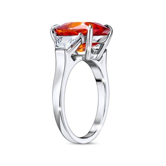 Кольцо с бриллиантами и спессартином