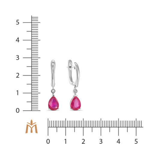 Серьги с облагороженным рубином