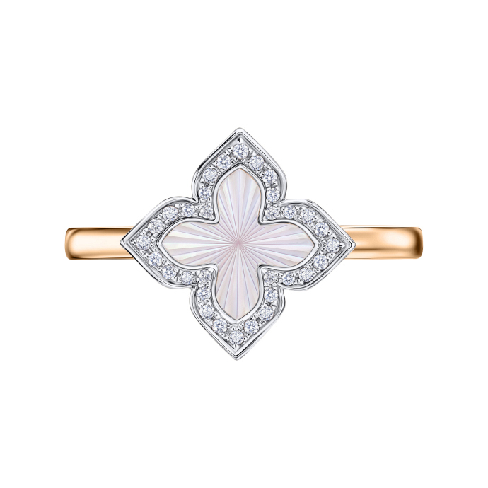 Кольцо с бриллиантами и перламутром - фото 3