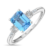 Кольцо с топазом и бриллиантами - фото 1 Кольцо с топазом и бриллиантами - фото 1