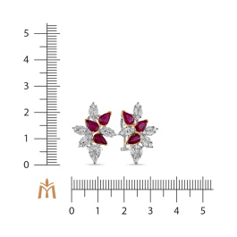 Серьги с бриллиантами и рубинами