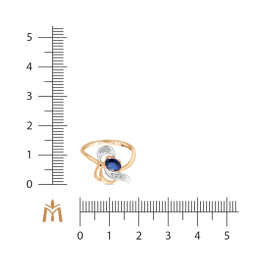 Кольцо с бриллиантами и сапфиром