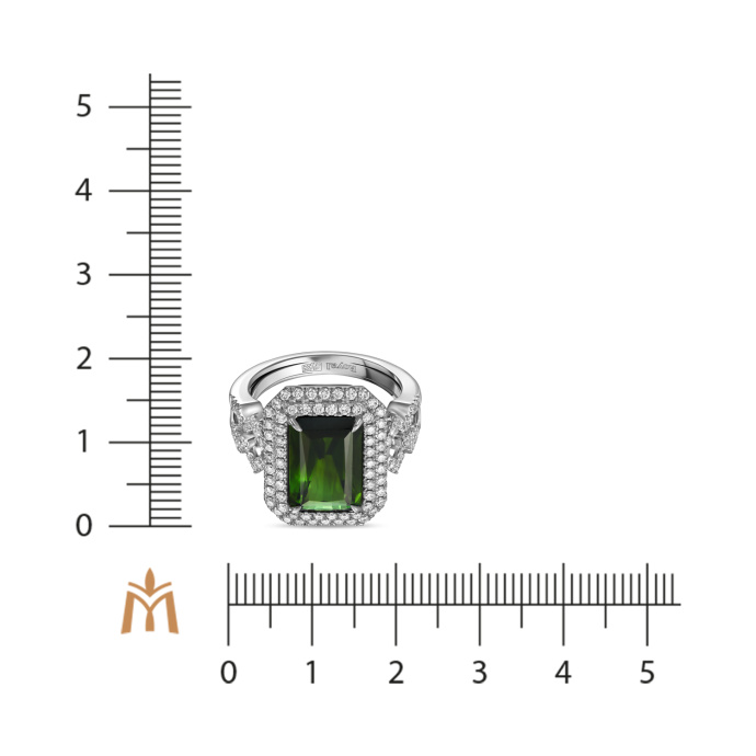 Кольцо с бриллиантами и турмалином - фото 2