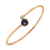 Браслет жесткий с бриллиантами и эмалью - фото 1