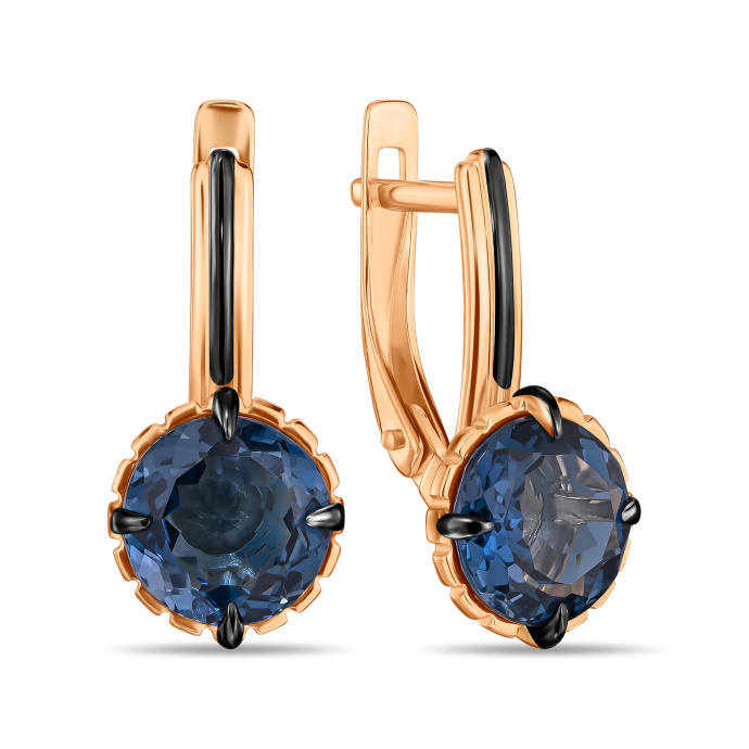 Серьги с лондон топазом - фото 1 Серьги с лондон топазом - фото 1