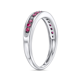 Кольцо с бриллиантами и рубинами