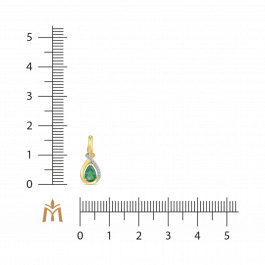 Подвеска с бриллиантами и изумрудом