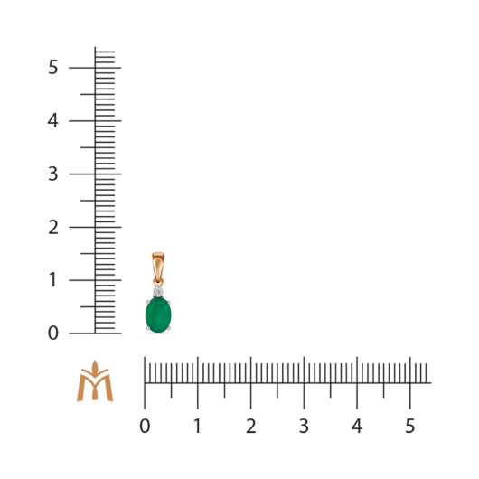 Подвеска с агатом и бриллиантом