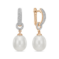 Серьги с бриллиантами и жемчугом - фото 1