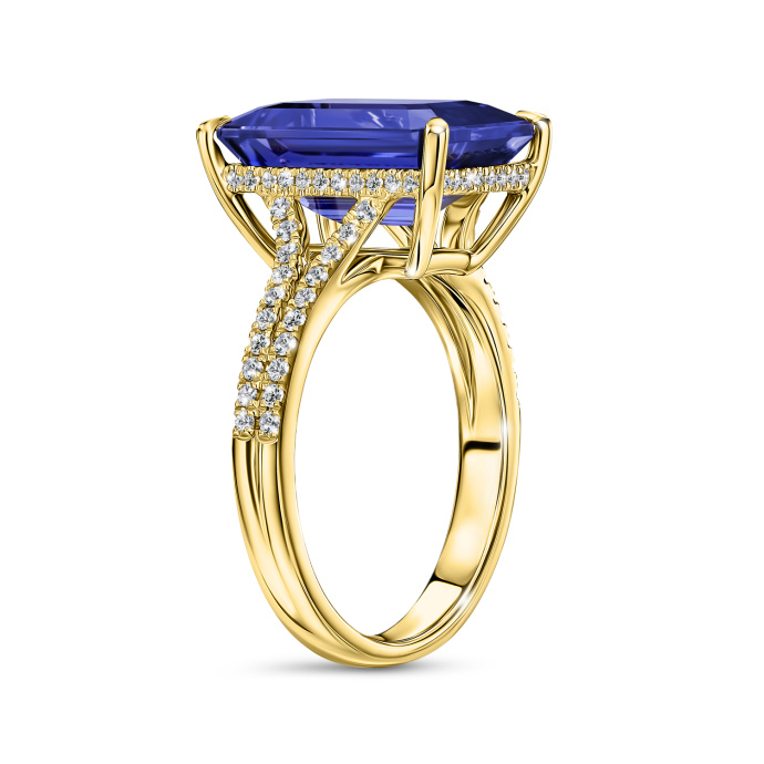 Кольцо с бриллиантами и танзанитом - фото 2