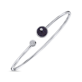 Браслет жесткий с бриллиантами и эмалью