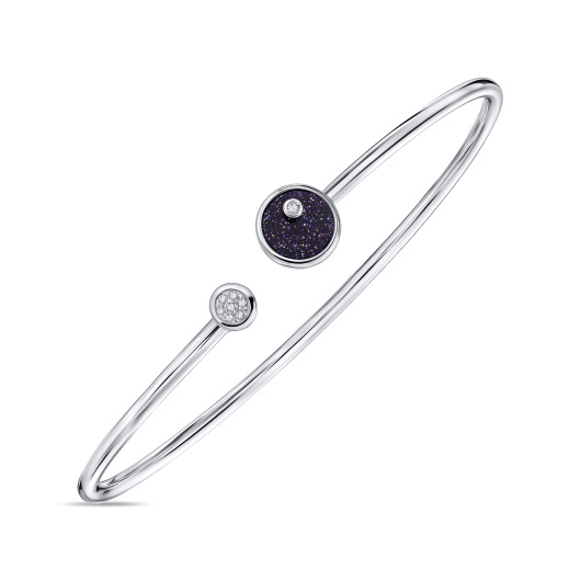 Браслет жесткий с бриллиантами и эмалью