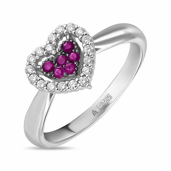 Кольцо с бриллиантами и рубинами R01-LS-35667-RU - Фото 1
