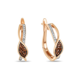 Серьги с бриллиантами и цветными бриллиантами