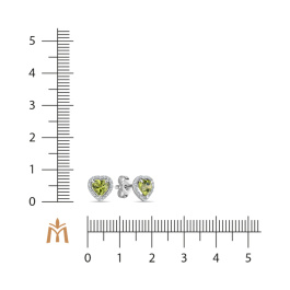 Серьги с бриллиантами и перидотами