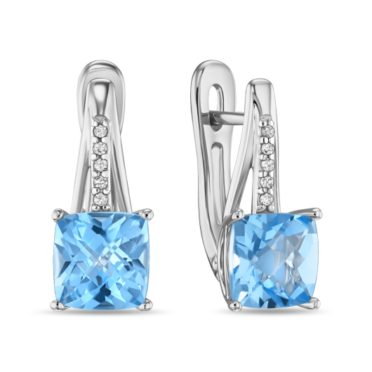 Серьги с топазами и бриллиантами