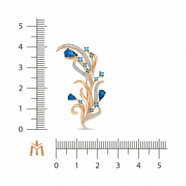 Брошь с топазами и бриллиантами