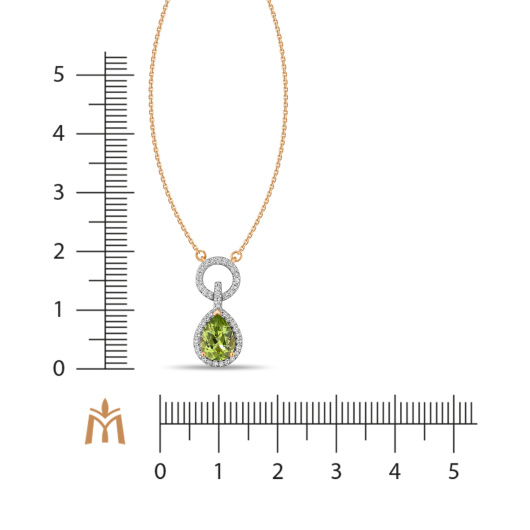 Колье с перидотом и бриллиантами