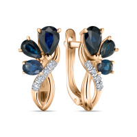 Серьги с бриллиантами и сапфирами - фото 1