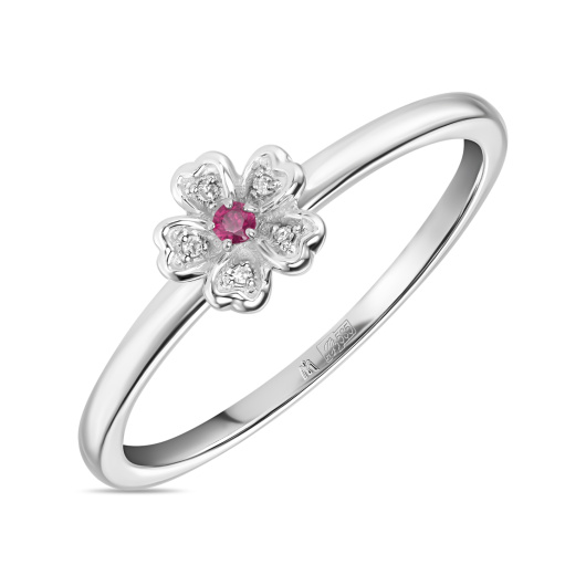 Кольцо с рубином и бриллиантами