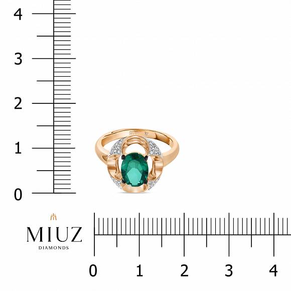 Кольцо с бриллиантами и гидротермальным изумрудом R2608-1982768ACE-R17 - Фото 2