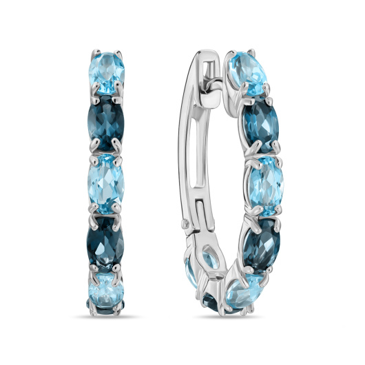 Серьги с топазами и лондон топазом