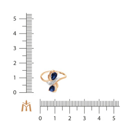 Кольцо с бриллиантами и сапфирами