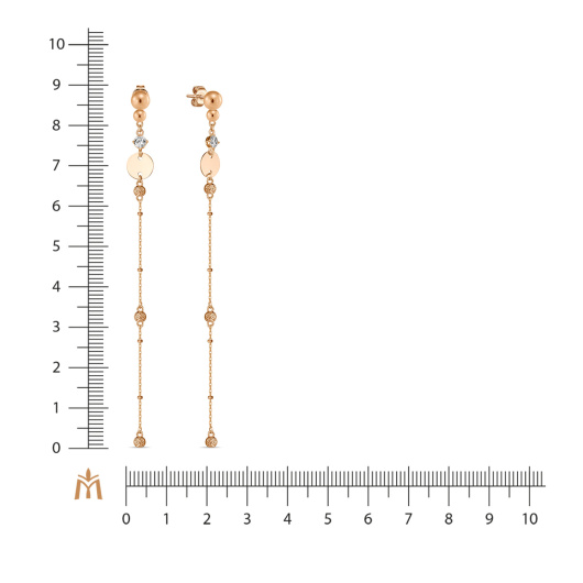 Серьги с фианитами