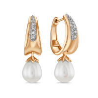 Серьги с бриллиантами и жемчугом - фото 1 Серьги с бриллиантами и жемчугом - фото 1