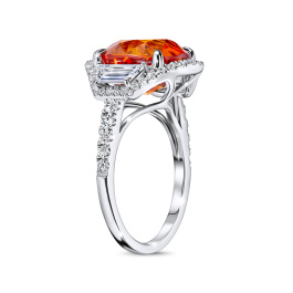 Кольцо с бриллиантами и спессартином