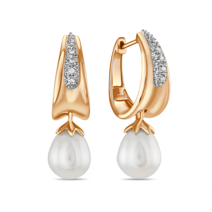 Серьги с бриллиантами и жемчугом - фото 1 Серьги с бриллиантами и жемчугом - фото 1