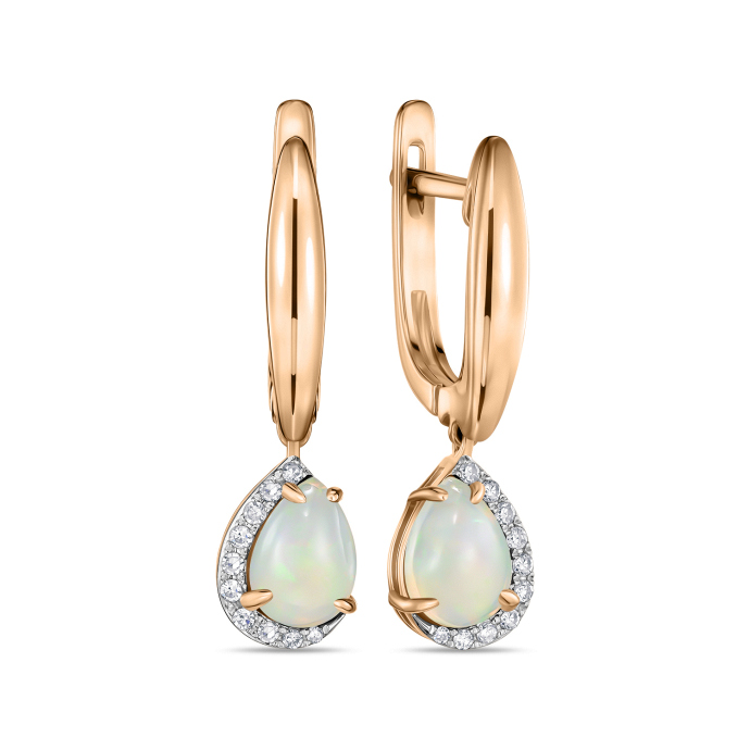 Серьги с бриллиантами и опалами - фото 1