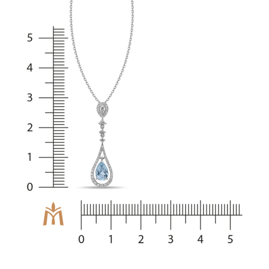 Колье с аквамарином и бриллиантами