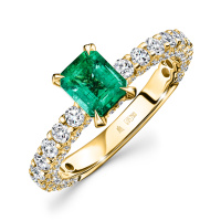 Кольцо с бриллиантами и изумрудом - фото 1 Кольцо с бриллиантами и изумрудом - фото 1