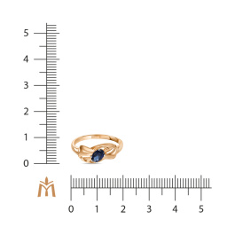 Кольцо с выращенным сапфиром