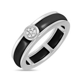 Кольцо с бриллиантами и ониксом
