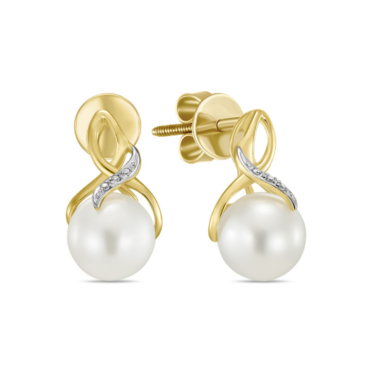 Серьги с жемчугом и бриллиантами