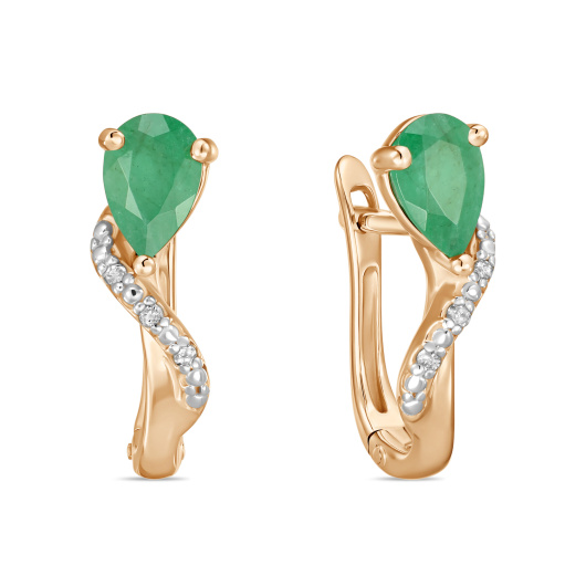 Серьги с бриллиантами и изумрудами