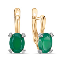 Серьги с агатами и фианитами - фото 1 Серьги с агатами и фианитами - фото 1