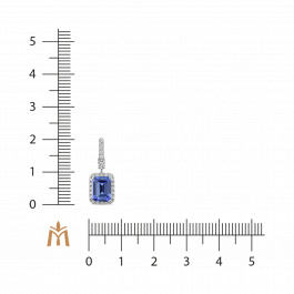 Подвеска с бриллиантами и танзанитом