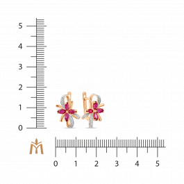 Серьги с бриллиантами и рубинами