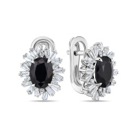 Серьги с бриллиантами и цветными сапфирами - фото 1