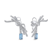 Серьги с бриллиантами и цирконами - фото 1