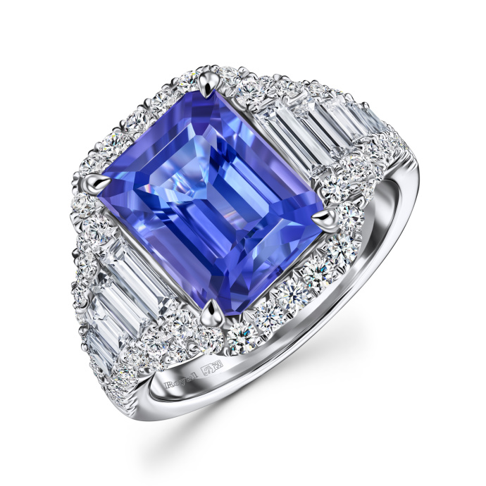 Кольцо с бриллиантами и танзанитом - фото 1