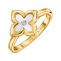 Кольцо с бриллиантом и перламутром - фото 1