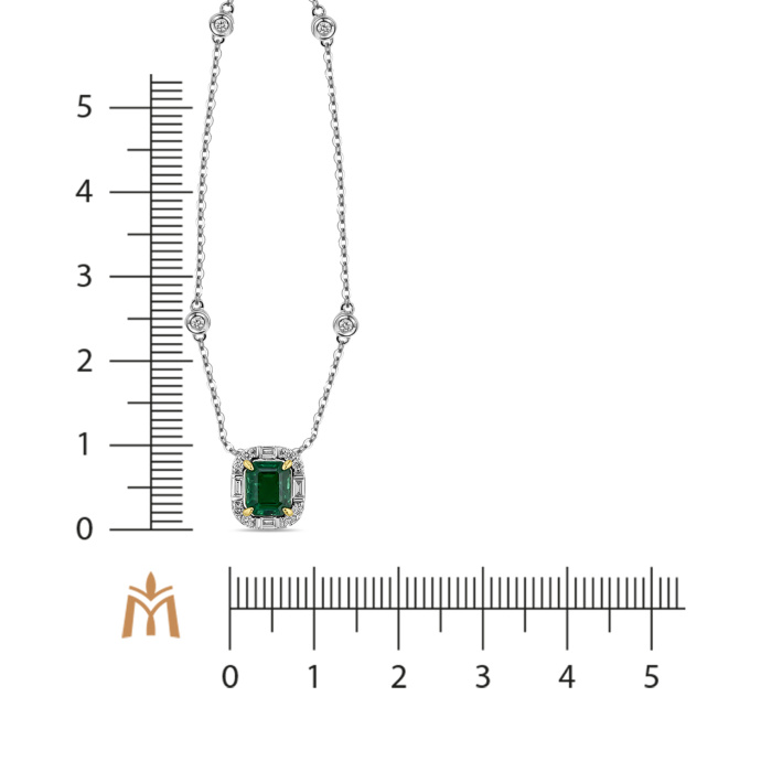 Колье с бриллиантами и изумрудом - фото 2