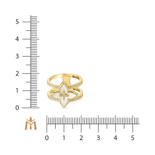 Кольцо с перламутром и бриллиантами