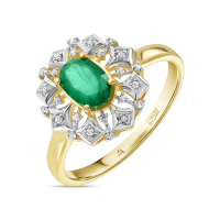 Кольцо с бриллиантами и изумрудом - фото 1 Кольцо с бриллиантами и изумрудом - фото 1