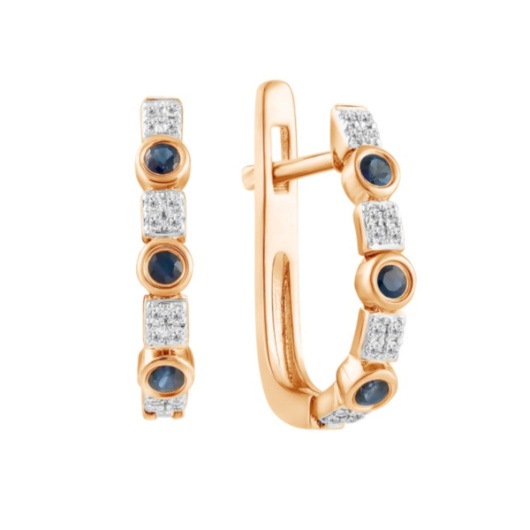 Серьги с сапфирами и бриллиантами