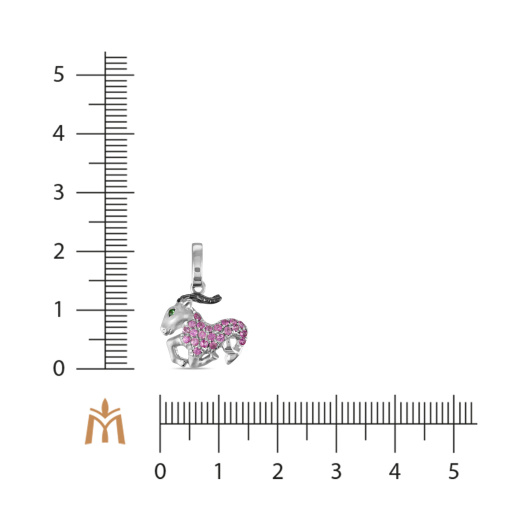 Подвеска с гранатами и цветными сапфирами
